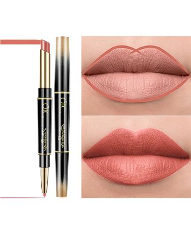 Lip Liner And Lipstick Set - Lip Pencil 2-In-1- Vegan Cruelty Free - Highly Pigmented Easy To Colour - Creamy Formula - Shaping Lip Liner Set For Women Girls (#12)