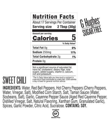 G Hughes Sugar Free Sweet Chili Sauce 18 oz (3 Pack) - Gluten-Free & Low Carb Dipping Sauce - Buy Online on GoSupps.com