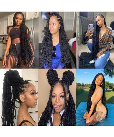 Soft Faux Locs Super Long Goddess Crochet Hair 36 Inch (Pack of 6) - Natural Braid Curly Wave Braiding Hair - 1B Color - Pre Looped - 6 Packs - Buy Online on GoSupps.com