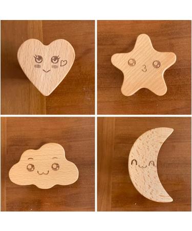 Emoji Wood Animal Cabinet Buttons - 6 Piece Cartoon Bear Head Drawer Pulls for Children's Room Decor - Buy Online on GoSupps.com