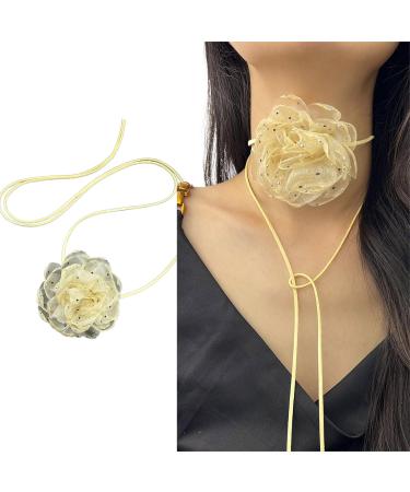 Southjieling 3D Rose Necklace - Versatile Collarbone Chain & Fashionable Black Flower Accessory - Buy Online on GoSupps.com