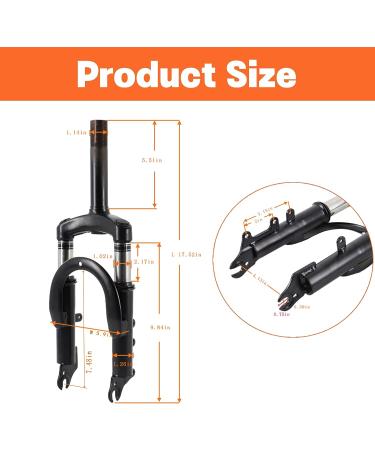HTBCCHB 12 Inch Front Suspension Fork | Alloy Steel Holder | Motorcycle MTB Bicycle Electric Scooter | Brake Disc Compatible | Electric Bicycle Shock Absorber - Buy Online on GoSupps.com