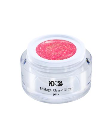 Uv Led Effect Gel Classic Glitter Pink - Pink - Studio Quality - Made In Germany - 5ml