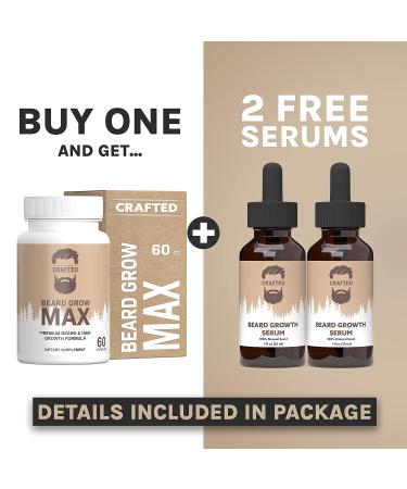 Beard Growth Biotin Supplement with Collagen | 60 Beard Vitamins for All Hair Types | Promotes Healthy Beard Growth - Buy Online on GoSupps.com