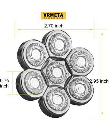 VRMETA Electric Shaver Replacement Heads Sharp Stainless Steel Head Shaver Replacement Blades Shaver Blades for Electric Rotary Shaver (7 Heads (Silver)) - Buy Online on GoSupps.com