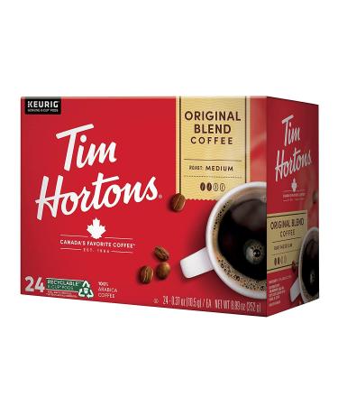 Tim Hortons Original Blend, Medium Roast Coffee, Single-Serve K-Cup Pods Compatible with Keurig Brewers, 24ct K-Cups Original 24 Count (Pack of 1)