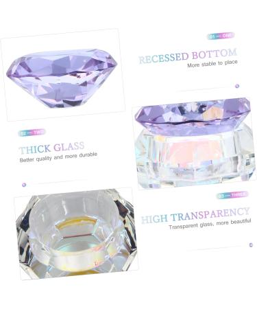 minkissy Nail Art Crystal Cup Cosmetics Cover Glass Purple Manicure 6.5x8cm Purple - Buy Online on GoSupps.com