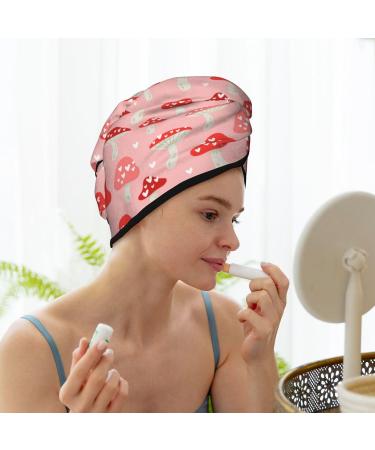 Hair Towel Wrap - Quick Drying Hair Turban with Button | Cute Mushroom Design - Perfect for All Hair Types - Buy Online on GoSupps.com