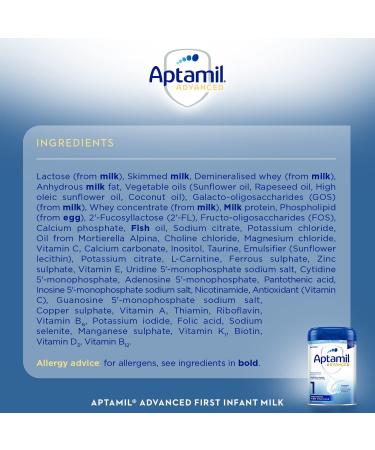 NUTRICIA LTD Aptamil Advanced 1 First Infant Baby Milk Powder Formula From Birth 800g Pack of 4 - Buy Online on GoSupps.com