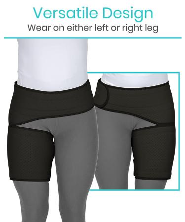 Vive Groin and Hip Brace - Sciatica Wrap for Men and Women - Compression Support for Nerve Pain Relief - Thigh Hamstring Recovery - Black 25 to 48 - Buy Online on GoSupps.com