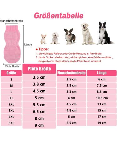 Petloft Anti-Slip Dog Socks - 4 Pack Indoor Slide-Resistant Socks with Adjustable Fastening Tape for Small & Medium Dogs Cats and Puppies (XL Pink Paw) - Buy Online on GoSupps.com