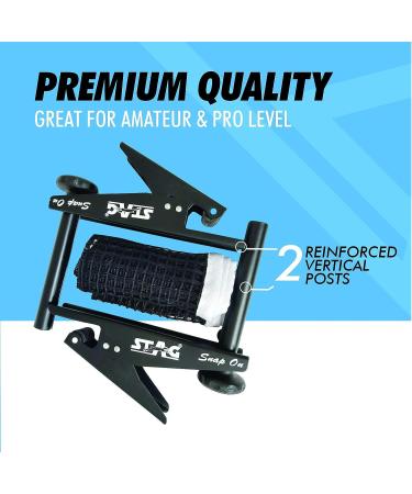 Stag Clip-On Professional Grade Table Tennis Net & Post Set | Easy Setup & Spring Activated Clamp | Indoor & Outdoor Compatible | Snap-On Ping Pong Net - Buy Online on GoSupps.com