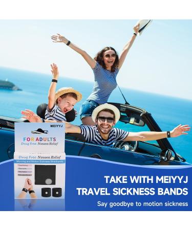 MEIYYJ Travel Sickness Bands for Adults and Kids - Motion Sickness Wristbands - 1 Pair (Black) - Buy Online on GoSupps.com