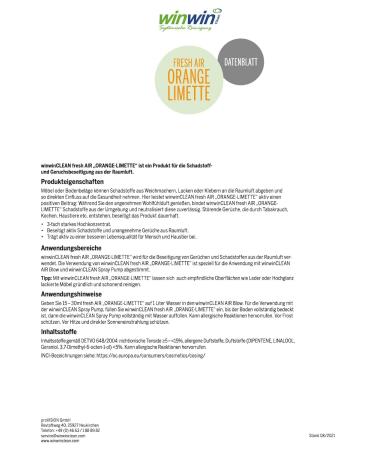 winwinCLEAN Fresh Air Purification Concentrate 500ml - Orange-Lime Scent | International Shipping Available - Buy Online on GoSupps.com