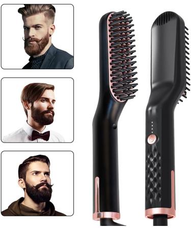 Professional Beard Straightener for Men 3-in-1 Beard Straightening Beard Comb for Home & Travel Hair Straightener Brush for Men & Women - Buy Online on GoSupps.com