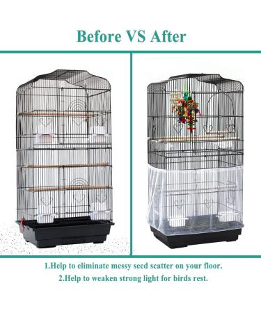 ASOCEA Universal Adjustable Bird Cage Seed Catcher - Nylon Mesh Net for Parrot, Parakeet, Macaw, African Round & Square Cages - Buy Online on GoSupps.com