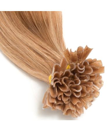 Dark Blonde Bonding Extensions - 100% Remy Real Hair 50cm U-Tip Keratin Bonds 0.5g Smooth Strands #18 - Buy Online on GoSupps.com
