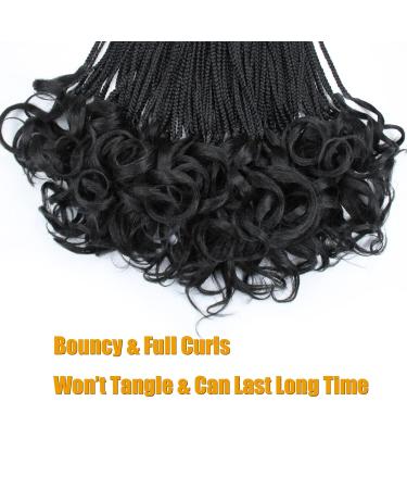 Vustbeauty French Curl Crochet Braids 18 Inch 8 Packs | Pre Looped Goddess Box Braids Spanish Curls | Wavy Crochet Hair for Black Women (18inch 1b) - Buy Online on GoSupps.com