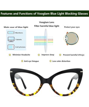 Voogueme Cat Eye Blue Light Blocking Reading Glasses for Women - UV Protection & Anti Eyestrain 1.25X Strength - Buy Online on GoSupps.com