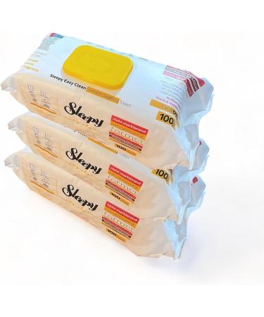 Clearfee Set |Original Sleepy wet wipes Surface cleaning towels |100 XXL blues each |Cleaning towels disposable |Strongly large (3 pieces herbal soap)