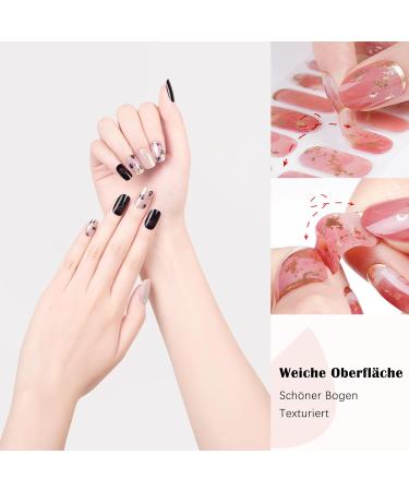 Danni & Toni Half Hardened Gel Nail Films | Endless Love Heart-Shaped Sequins | Valentine's Day UV Gel Nail Foil | Self-Adhesive Nail Wraps (28 Stickers) - Buy Online on GoSupps.com