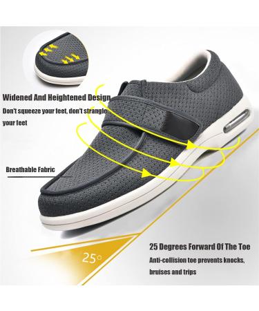 Diabetic Shoes for Men Extra Wide Width | Edema & Swollen Feet Orthoshoes | Lightweight Breathable Walking Shoe with Adjustable Velcro | Blue - Size W9.5/M8.5 - Buy Online on GoSupps.com