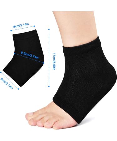 Naapesi Gel Heel Socks - Moisturizing Foot Care Spa Socks for Dry Cracks & Plantar Fasciitis - Open Toe Soft & Ventilated Black - Buy Online on GoSupps.com
