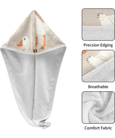 White Goose Hair Towel 2 Pack - Super Absorbent Quick-Dry Hair Turbans for Women & Girls - Buy Online on GoSupps.com