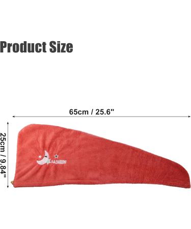 VOCOSTE Soft Hair Towel Wrap - Microfiber Drying Cap for Long Thick Hair - Watermelon Red - 25.6x9.8 - Buy Online on GoSupps.com