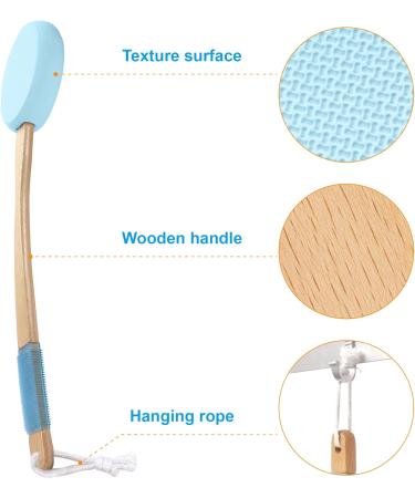 AmazerBath Lotion Applicator for Back Feet 4 Replaceable Pads with 1 Long Handled Back Sunscreen Applicator for Elderly Women Apply Cream Medicine Skin Cream Moisturizer Sunscreen Tanner Blue - Buy Online on GoSupps.com