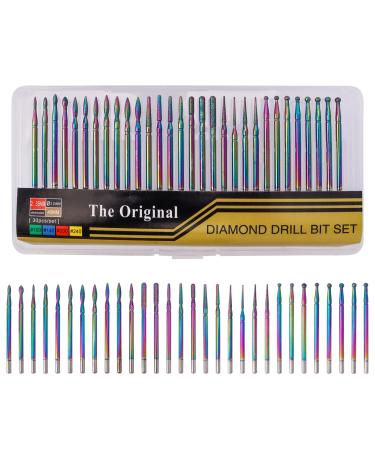 Mesee 30 Piece Diamond Nail Drill Set Stainless Steel Nail Drill Accessories Nail Grinder Attachments Bits Nail Drill Tools Polishing Grinding Body for Manicure Pedicure Home Nail Care