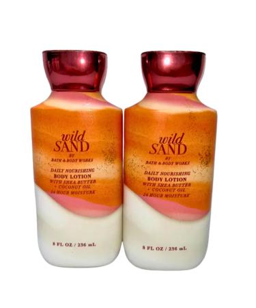 Bath & Body Works Daily Nourishing Body Lotion Set of 2 8oz Each (Wild Sand)