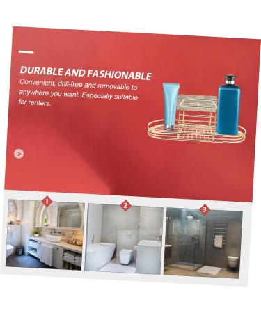 Alipis 3 STK Toothbrush Dispenser & Holder - Stylish Bathroom Storage for Electric Toothbrushes - Wall-Mounted Toothpaste Organizer - Gold Iron Wave Design (28x11.5x9cm) - Buy Online on GoSupps.com