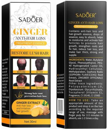 Sadoer Ginger Anti-Hair Loss Oil Sadoer Ginger Anti Hair Loss Treatment Essence Ginger Extract Hair Growth Oil - Buy Online on GoSupps.com