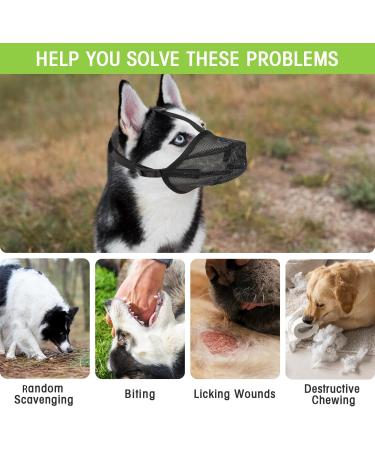 Dog Muzzle NiCoLa Soft Adjustable Mesh Muzzles for Small Medium Large Dogs Breathable Pet Mask Dog Training Muzzle with Adjustable Straps Prevent Biting Chewing and Licking (L) Black-L - Buy Online on GoSupps.com