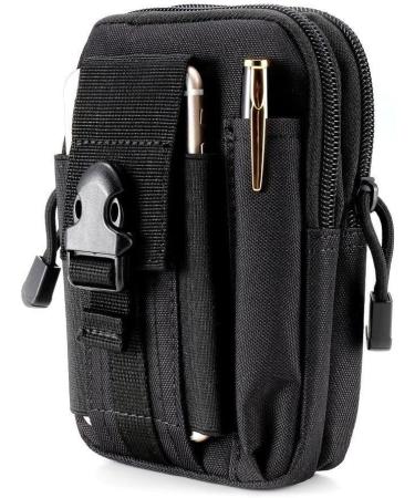 Tactical Molle Pouch Bag - EDC Utility Waist Pack for Camping Hiking - Cell Phone Holder - Black - Buy Online on GoSupps.com