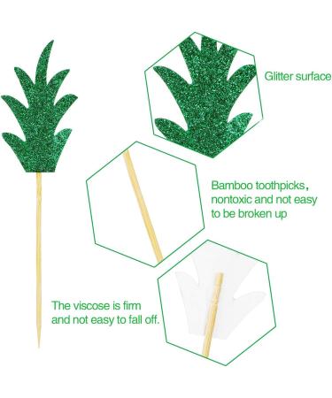48 Pieces Pineapple Cupcake Toppers Glitter Cake Picks Donut Decor Topper for Summer Hawaii Party - Buy Online on GoSupps.com
