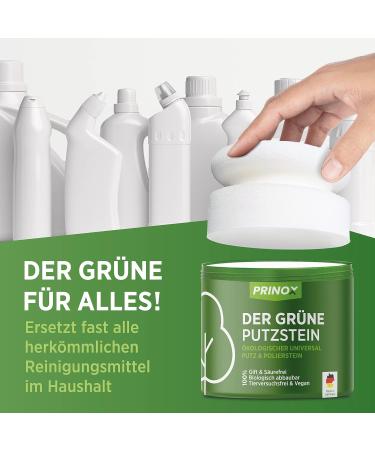 Prinox Green Cleaning Stone 950g - Eco-Friendly All-Purpose Cleaner & Sponge | Sustainable Kitchen Bathroom Window & Sneaker Cleaner | 2-Pack Annual Supply - Buy Online on GoSupps.com