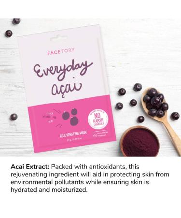 Organic Acai Rejuvenating Sheet Mask - Pack of 5 | Calming & Balancing Formula for All Skin Types | No Harsh Chemicals - Buy Online on GoSupps.com