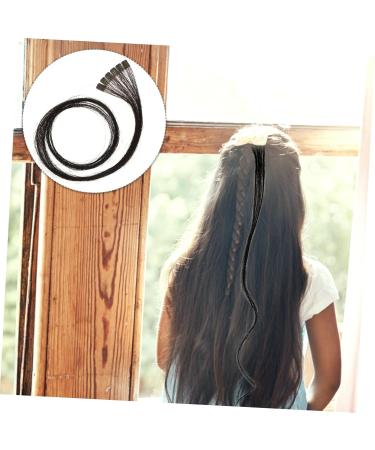Beaupretty Black Hair Tie hair extensions seamless hair straight hair clip black scrunchies synthetic hair clip full head clip electric black human hair extensions real hair Hair Bands - Buy Online on GoSupps.com