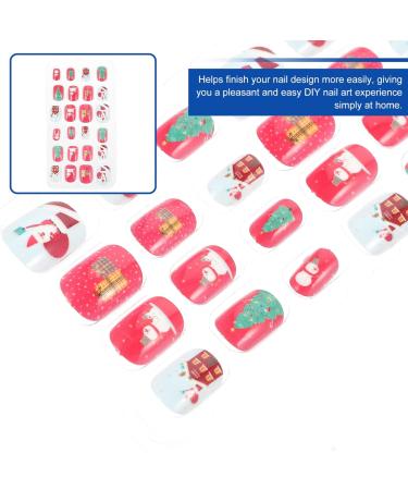 minkissy Adhesive Manicure Favors Supplies False Tips Winter Press Decor Women Fashion Kits Diy Nail with Xmas Nails Short Girls Tabs Snowflake Fingernail Party Full Fake Cover for Decals - Buy Online on GoSupps.com