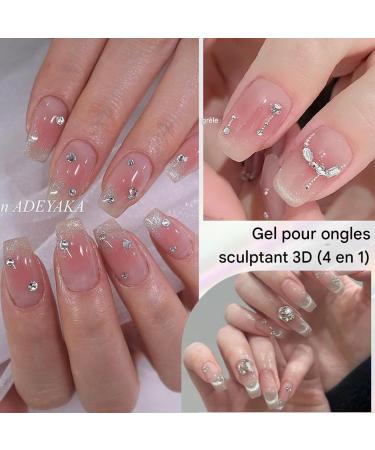  Dubbulon 3D Nail Gel No-Wipe 3D Beauty Care Products | 15ml Clear Sculpting Nail Gel - For Salon Home Party Photoshoot Wedding Travel Beginners Professionals - Buy Online on GoSupps.com