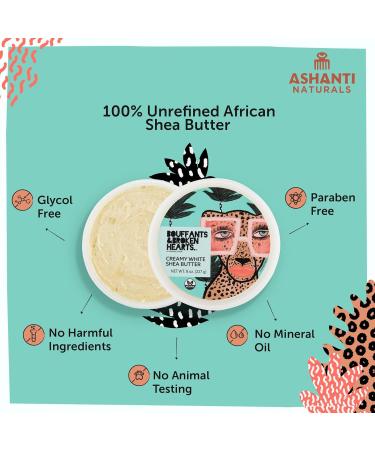 Creamy White Shea Butter Whipped Body Butter | 100% Natural Grade A African Shea Butter for Dry Skin Face & Hair (8oz - Buy Online on GoSupps.com