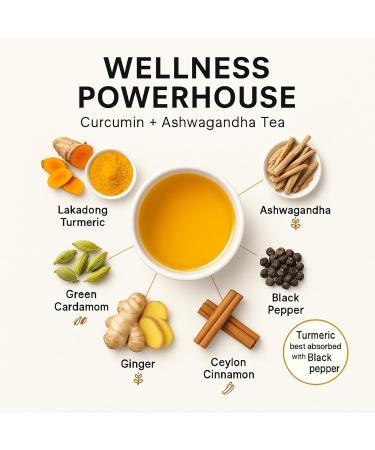 Golden Milk | Go-Yogik Turmeric Ashwagandha Latte Mix With Ceylon Cinnamon Ginger-100g (50 cups) | Vegan | No GMO Caffeine Free Lab Tested. - Buy Online on GoSupps.com