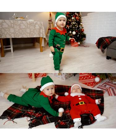Hifot My First Christmas Baby Romper and Hat Set - Unisex Newborn Outfit (Green, 3-6 Months) - Buy Online on GoSupps.com