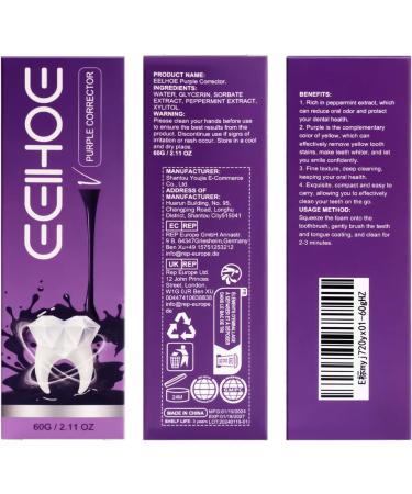 Purple Whitening Toothpaste | V34 Color Corrector for Teeth Whitening | Mint Flavor Tooth Stain Removal - Shop Internationally - Buy Online on GoSupps.com