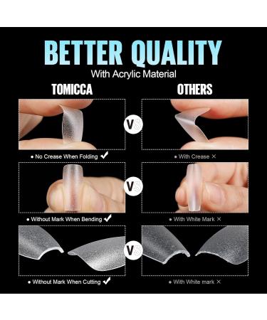 Tomicca Ballerina Short Gel Nail Tips - 150 PCS Full Cover Soft Gel Tips with Glue Set | Professional Salon Quality | 15 Sizes - Buy Online on GoSupps.com