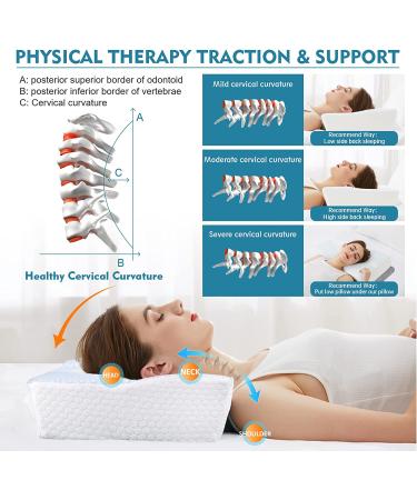 Orthopedic Cooling Memory Foam Neck Pillow for Pain Relief - Washable Cover, Standard Size - Ideal for Side, Back, Stomach Sleepers [US Patent Design] - Buy Online on GoSupps.com