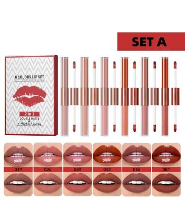 Allbestaye Double Headed Liquid Lipstick - Waterproof Matte & Shimmer Lipgloss | Shop Nude Shades | International Shipping Available - Buy Online on GoSupps.com