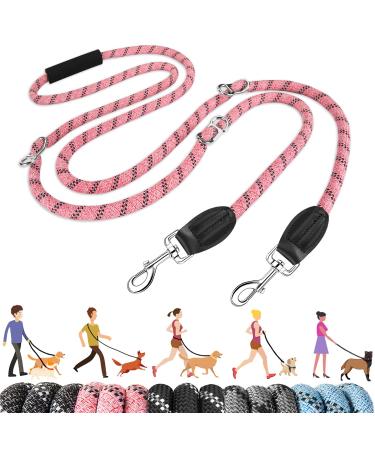 Eyien dog leash 3m for medium -sized to large dogs 8 in 1 towline with 3 adjustable buckles and handles reflective double leash for 2 dogs - less than 100kg thickened freehand lines pink - Buy Online on GoSupps.com